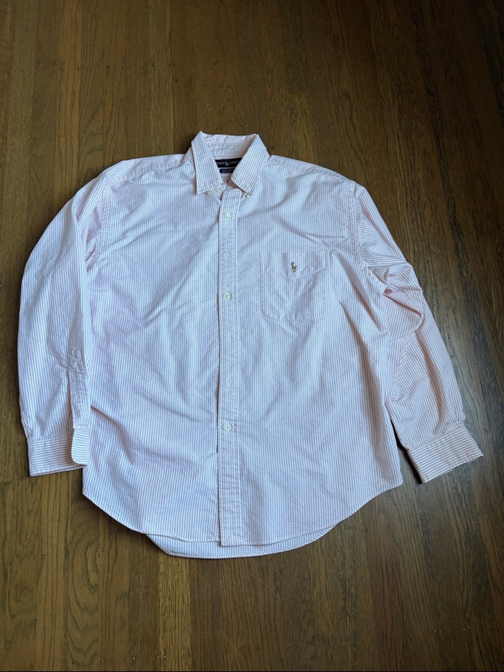 Ralph Lauren Men's Button-Down Shirt - Pink & White Stripe size L